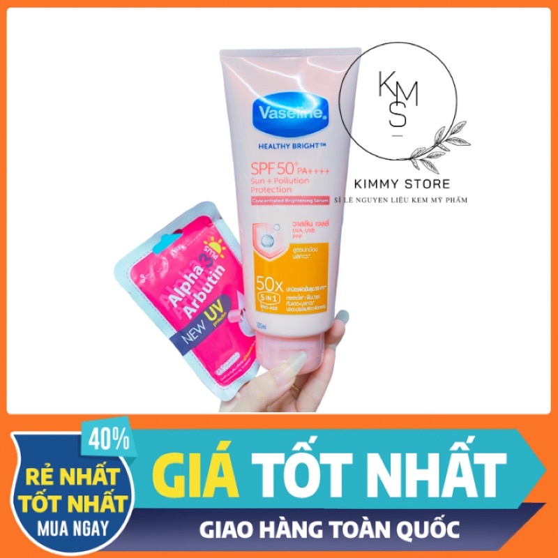 combo dưỡng thể vaseline 50X + Viên cấy trắng alpha arbutin thái lan chính hãng