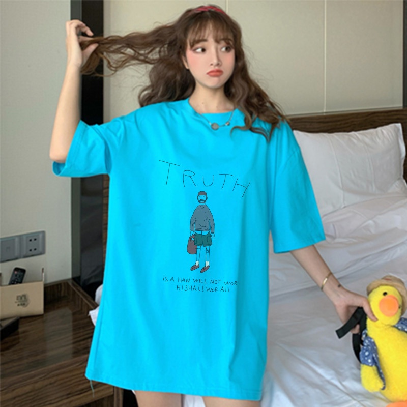 Áo thun nam nữ unisex tay lỡ phông form rộng teen cổ tròn oversize cotton giá rẻ basic đen trắng tee pull TRUTH