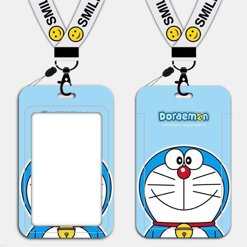 Dây Đeo Thẻ Bằng Nhựa Cứng In Hình Doraemon Dễ Thương