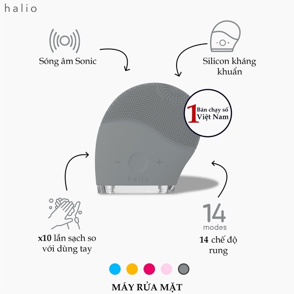 Combo Bàn chải điện Halio PRO và Máy Rửa Mặt Halio Facial Cleansing