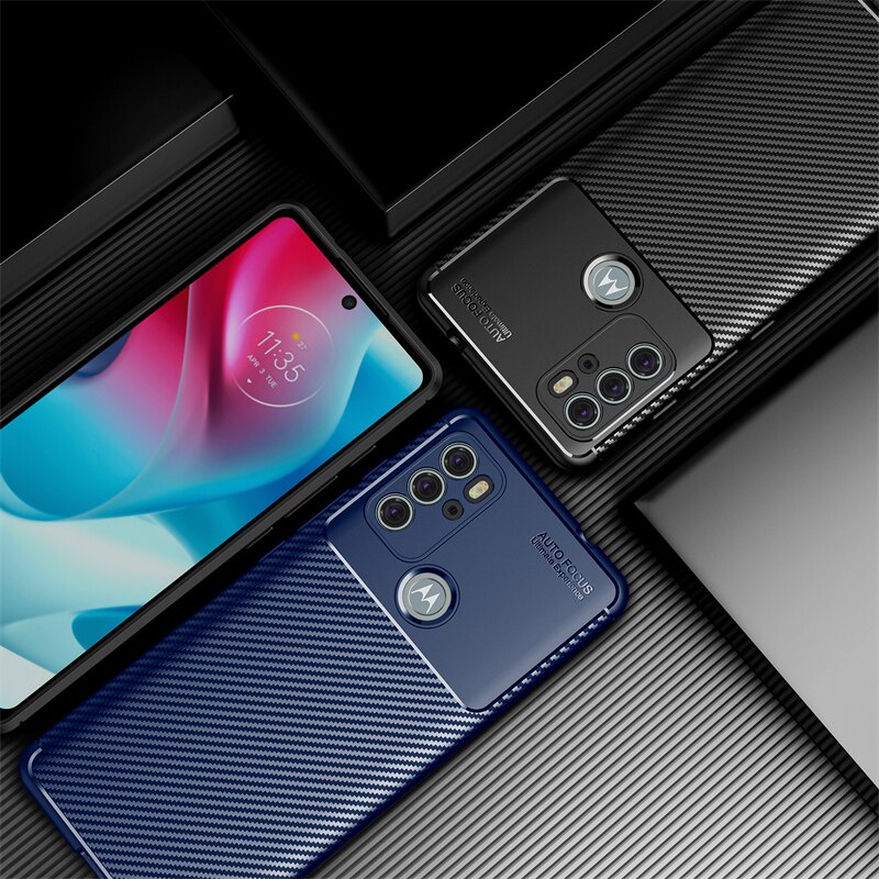 Ốp điện thoại silicon sợi carbon chống sốc cho Motorola Moto G60S G50 G30 edge 2021 G10 power S G100 20 Pro Lite plus