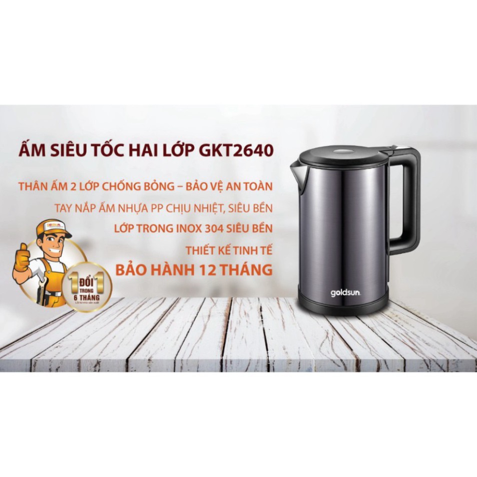 Ấm siêu tốc Goldsun GKT2640 1.7L