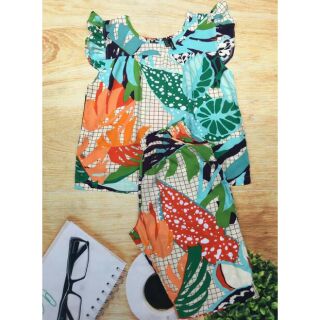 Combo đồ bộ mặc nhà f21 _ 2 lửng và 1 đùi