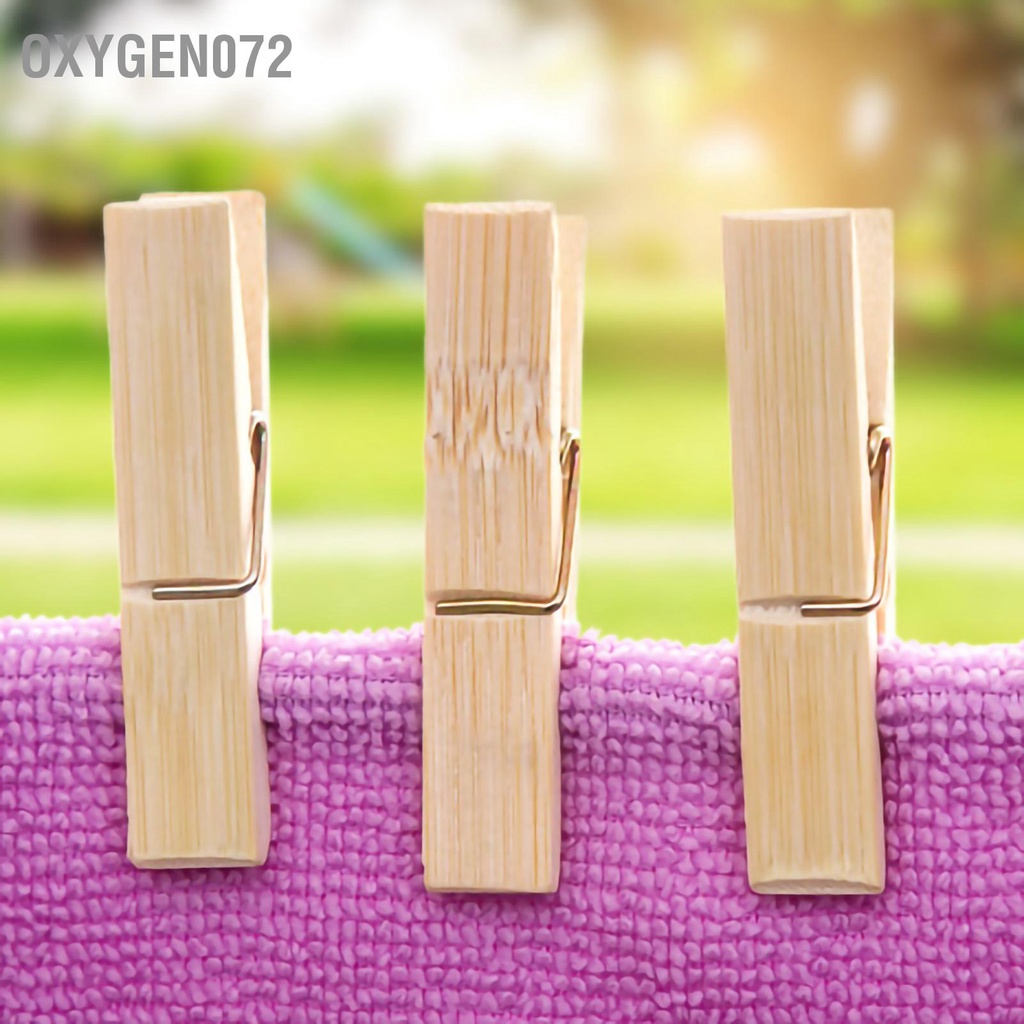 Oxygen072 20 cái Chốt quần áo bằng tre Clothespins với Kẹp chống gió mùa xuân cho ban công ngoài trời