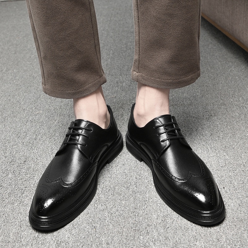 Giày Da Oxford Phong Cách Hàn Quốc Thời Trang Cho Nam Giày Cưới Thiết Kế Dễ Thương Chuyên Dùng