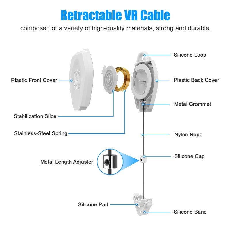 Dây cáp ròng rọc gắn trần nhà có thể thu gọn cho Oculus Quest/Quest 2 | BigBuy360 - bigbuy360.vn