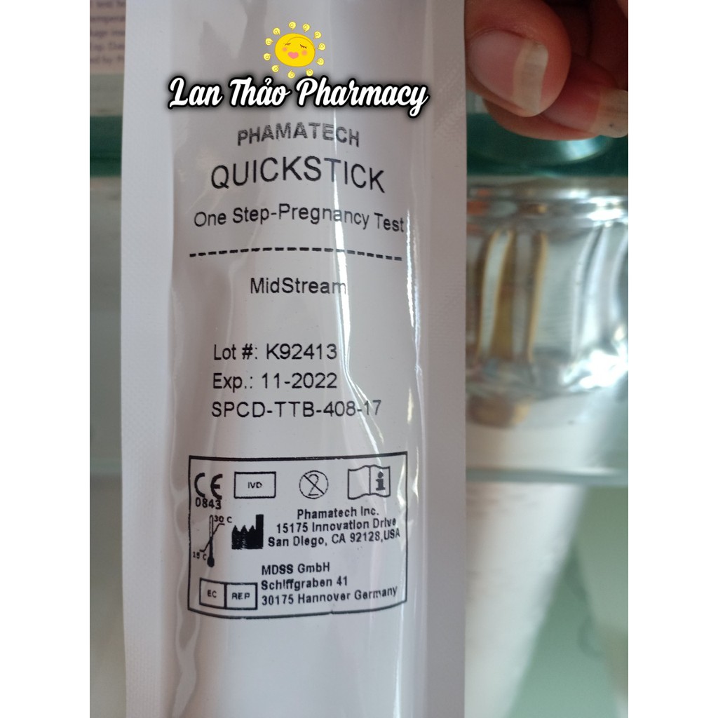 [Có che tên sản phẩm] BÚT THỬ THAI NHANH QUICKSTICK CHÍNH HÃNG CỦA MỸ CHO KẾT QUẢ NHANH CHÓNG CHÍNH XÁC