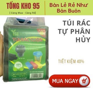 Túi đựng rác cuộn đen tự phân hủy Ecogreen ( 3 cuộn/ túi )