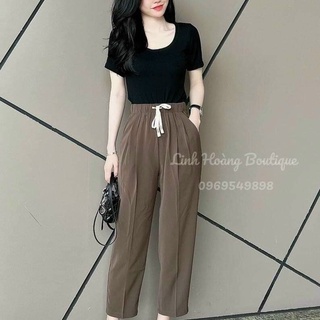 Quần baggy nữ Ruby lưng chun dáng đứng Xưởng may anh thư