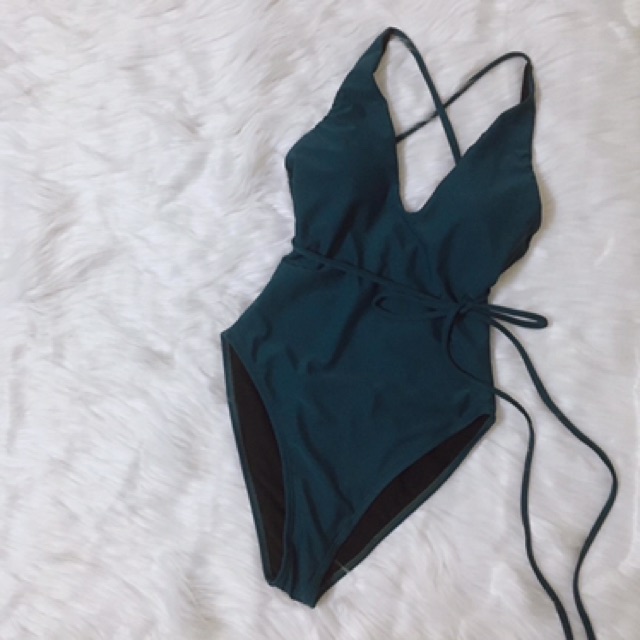 [BEST SELLER] Set bikini, bodysuit khoét mông xanh cổ vịt sexy