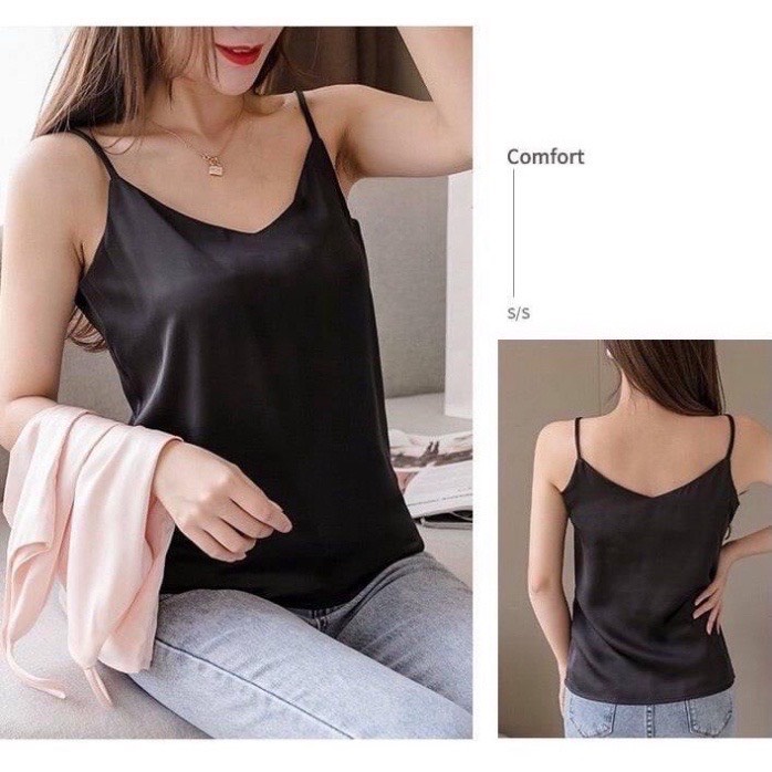 Áo 2 dây nữ shynstores vải đũi mịn mát freesize form rộng nhiều màu