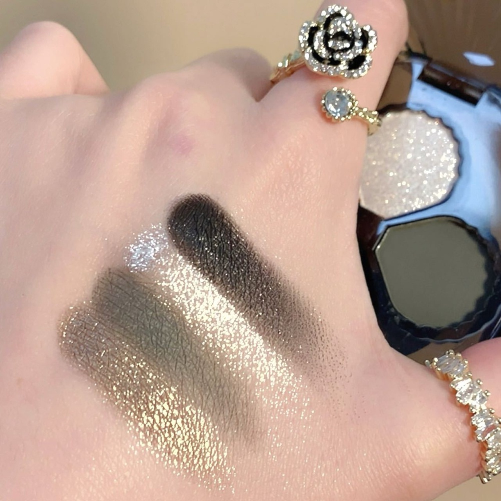 Chứng Khoán sẵn sàng HUDAMOJI 4 màu bóng mắt tấm màu Đen xám bạc tone Châu Âu và Mỹ Phong Cách Punk Niche mắt di động bóng tấm COD