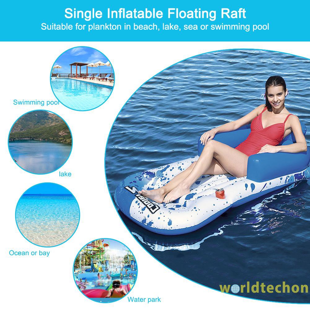 READY STOCK Inflatable Swimming Pool Float Boat Kid Adult Water Sport PVC Lounges Chair