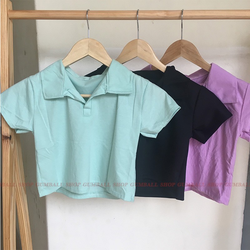 Áo Croptop Nữ Croptop Polo Dáng Ôm Cổ Bẻ Chất Vải Cotton Mềm Thoáng Mát Cá Tính