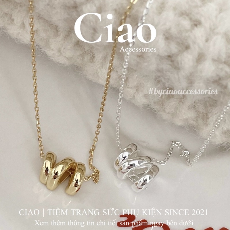 [HOẢ TỐC 1H] Dây chuyền/ Vòng cổ mạ bạc S925 thiết kế hình trừu tượng tinh tế xinh xắn Alice Ciao