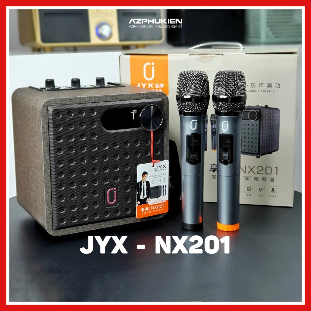 Loa karaoke bluetooth JYX NX201 - Hàng chính hãng ( Tặng kèm 2 micro UHF )