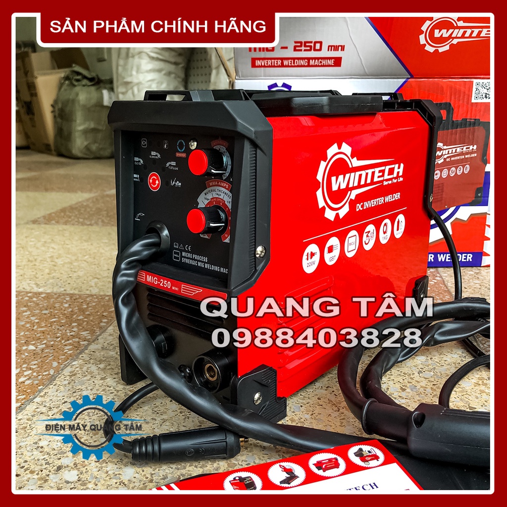 Máy Hàn MIG 3 Chức Năng MIG + Que Mini Wintech MIG-250 + 1 Cuộn Dây 1Kg [Chính Hãng]