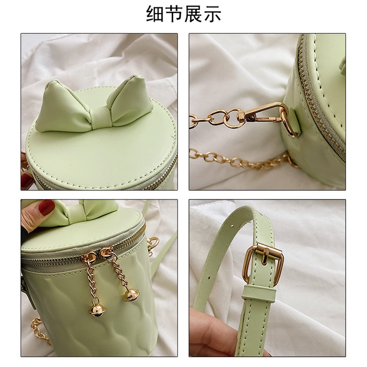 Túi hộp JASMIN NOIR đeo chéo phối nơ thời trang cho nữ