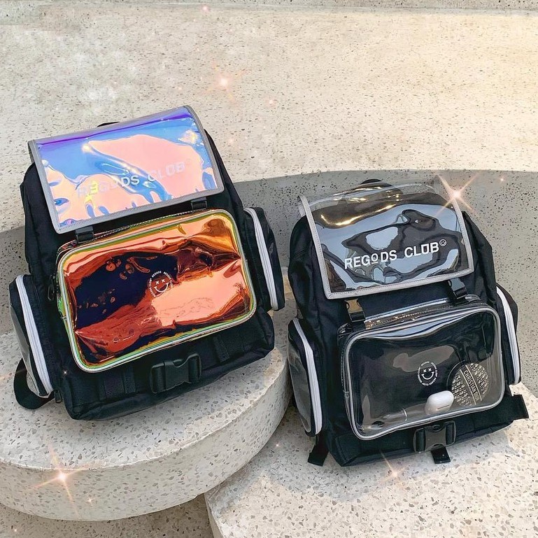 Balo đi học hologram đổi màu ZAMAC có ngăn laptop, phản quang form Ulzzang unisex - ZMB33