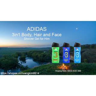 Dầu gội Sữa tắm Adidas 3in1 400ml