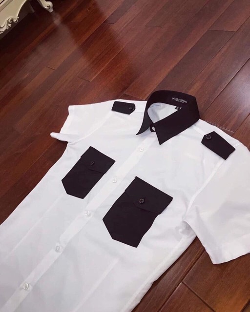 Sơ mi ngắn tay nam_ Áo sơ mi cộc tay Trắng 2 túi ngực CAO CẤP