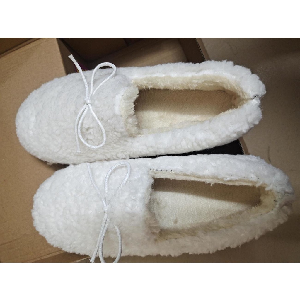 Giày Lười Phối Lông Xù Ấm Áp Thời Trang Dành Cho Nữ
