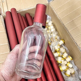 Chai Đựng Rượu Thủy Tinh 500ML vốt ka – Mẫu Chai Rượu Đẹp - Bình Đựng Ruou (C11)