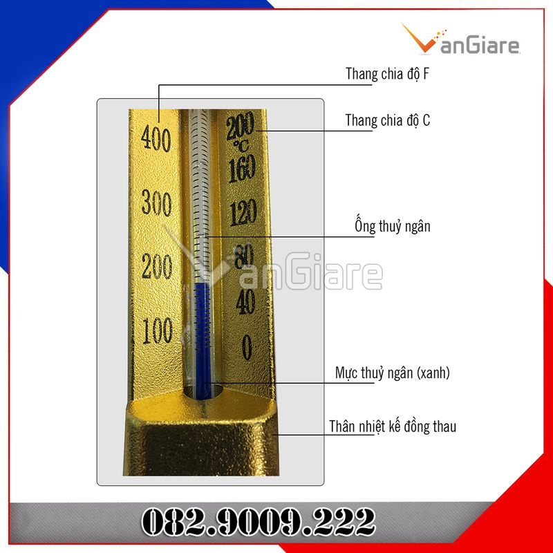 Nhiệt kế công nghiệp, nhiệt kế chân thẳng, nhiệt kế góc L đồng DK dùng cho HVAC, lò hơi