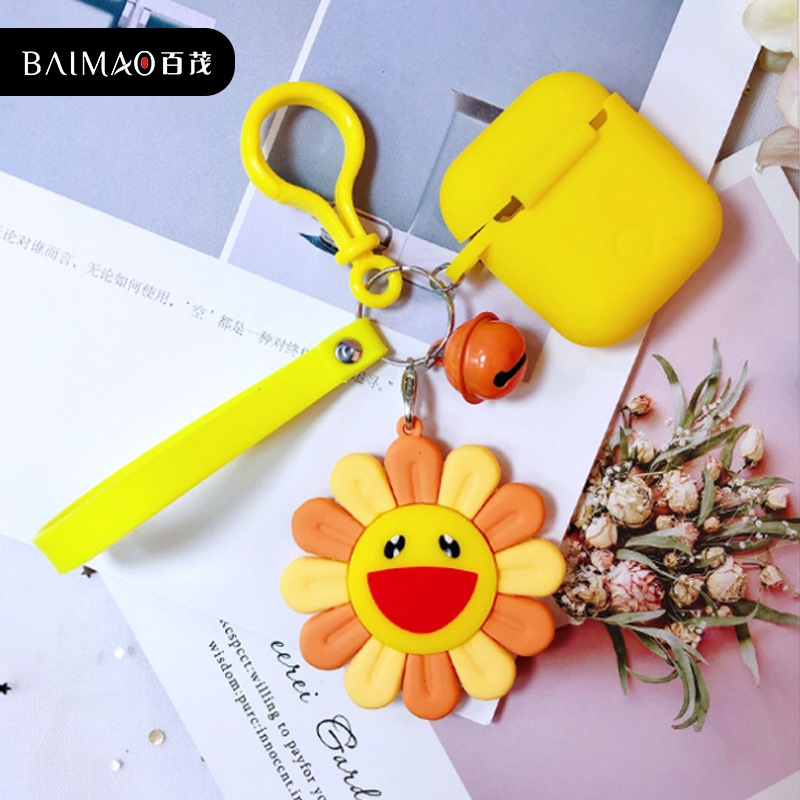 Móc khóa mặt hoa cười, Móc khóa siêu cute phong cách Hàn Quốc chất liệu nhựa dẻo cao cấp