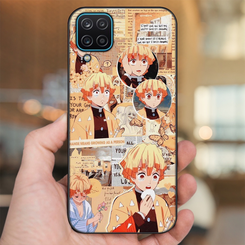 Ốp lưng Samsung A12 5G, M12 viền đen in hình Zenitsu Kimetsu no Yaiba