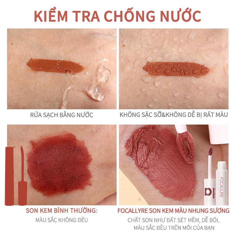 FOCALLURE Son kem lì mềm mịn son bóng 16g