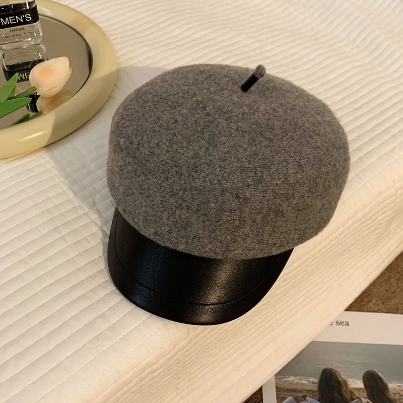 Nón beret vải len thời trang thu đông phong cách retro dành cho nữ