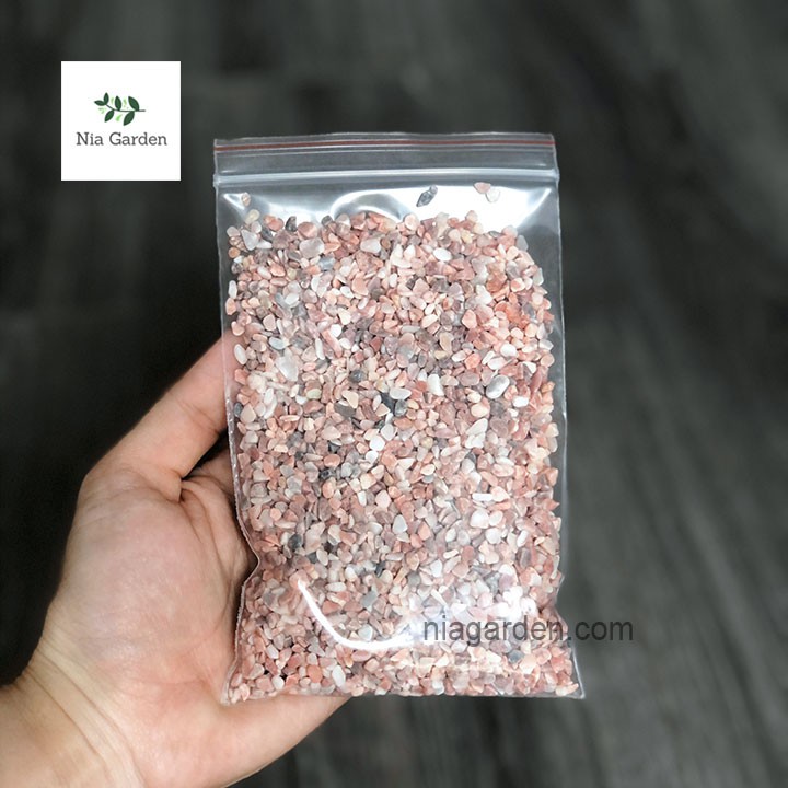 (200gr) Sỏi hồng size 2 -5mm trang trí chậu cây cảnh terrarium bể cá Nia Garden