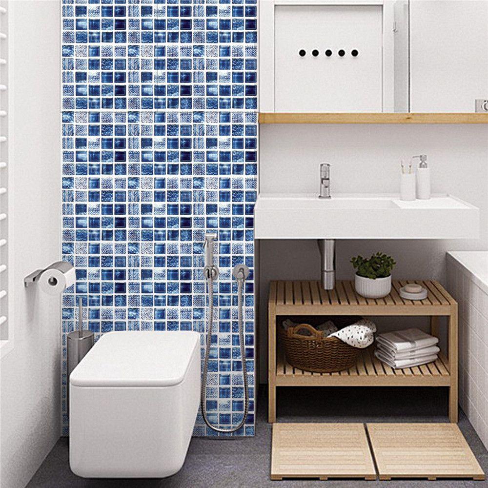 Bộ 6 Miếng Dán Tường / Sàn Nhà Họa Tiết Gạch 3D Độc Đáo Trang Trí Nhà Cửa