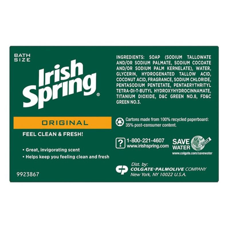 Combo 4 Xà bông cục Irish Spring Original diệt khuẩn nhập khẩu 104.8g