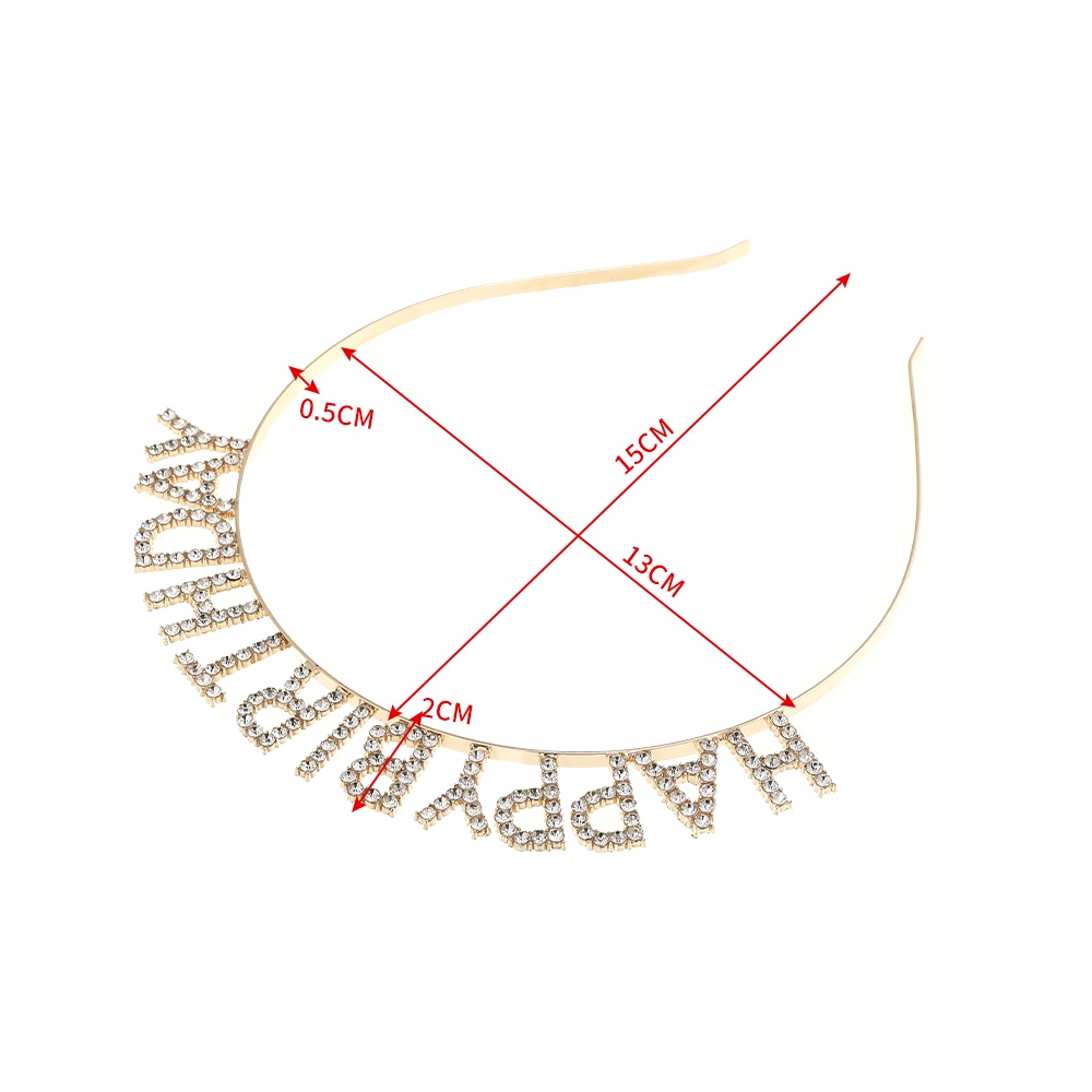 Băng đô Haimeikang họa tiết chữ đính đá phong cách Âu Mỹ cho tiệc sinh nhật