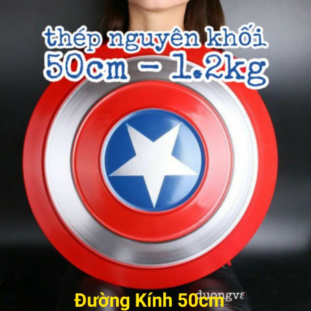 Mô Hình Khiên Captain America bằng Thép Nguyên Khối  tỉ lệ 1:1 cực kỳ chất lượng
