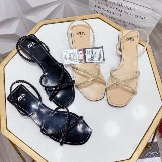 V(ẢNH THẬT)  Sandal Quai Tết Zara Chéo Mảnh Đế Xịn Fullbox Tag Mạc Cao Cấp