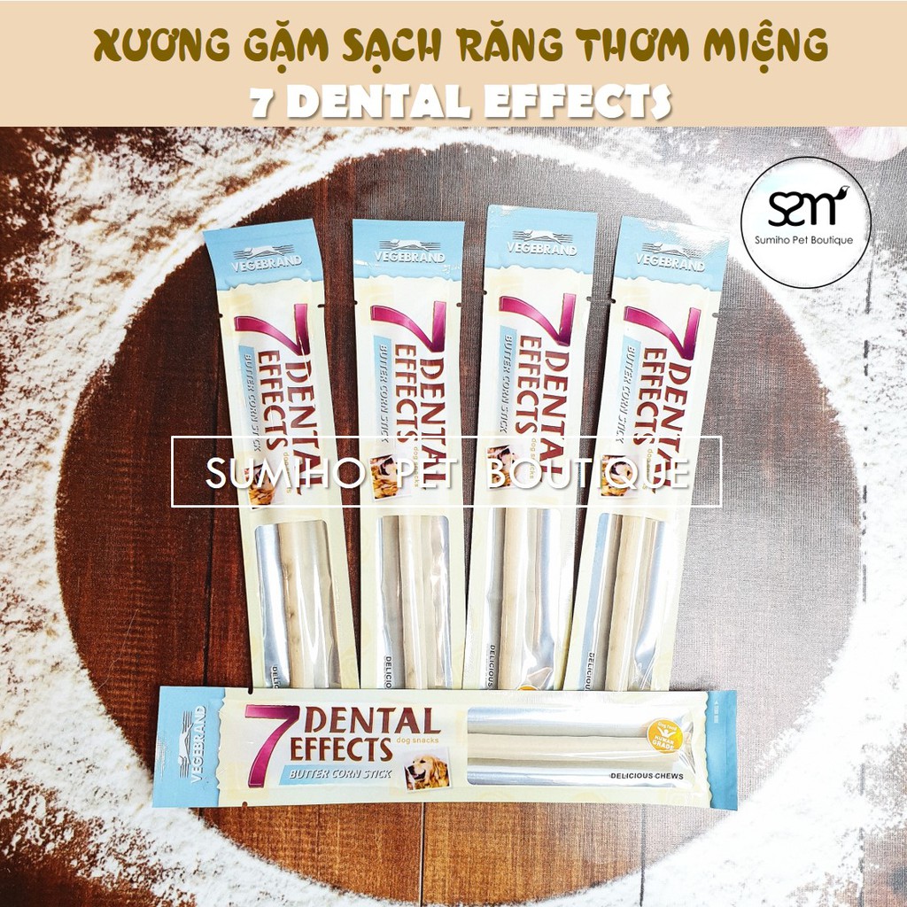 Xương gặm sạch răng thơm miệng cho chó 7 Dental Effects (15gr/cây) phù hợp các bé từ 2 tháng tuổi