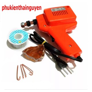 Combo Mỏ Hàn Xung 200V 100W, Cuộn Thiếc 50gr, Cục Nhựa Thông, 3 Mũi Hàn Xung