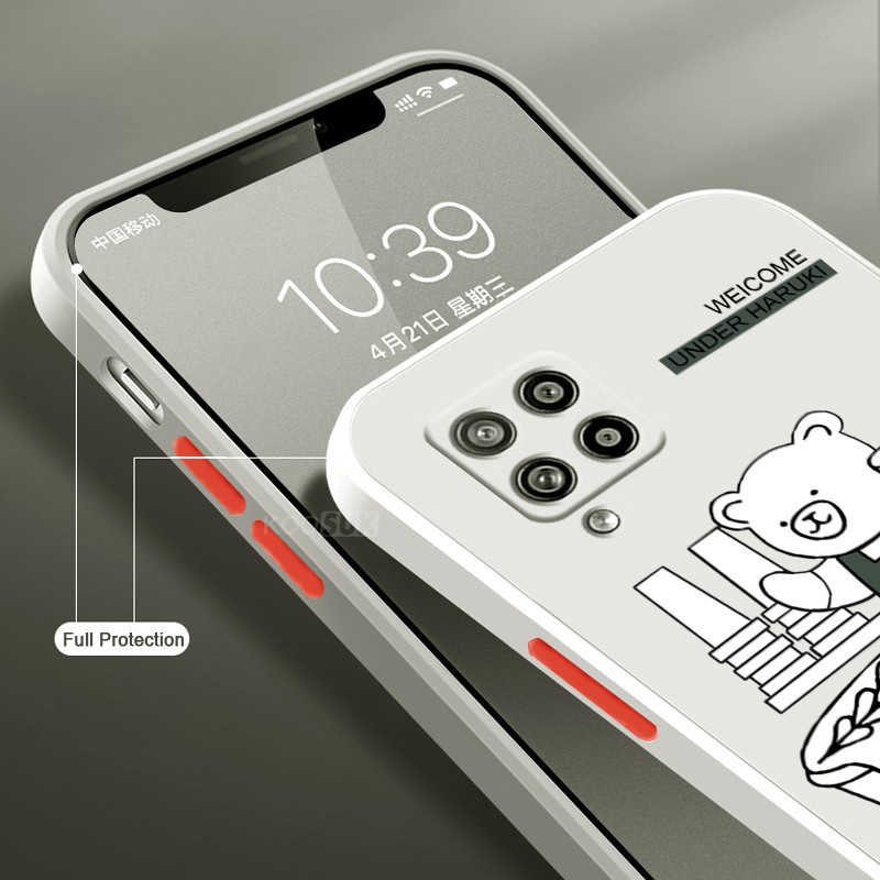 Ốp điện thoại KOOSUK silicon mềm hình chú gấu cà phê cho Samsung Galaxy A12 M12 M62 F62 M31 M21S M51