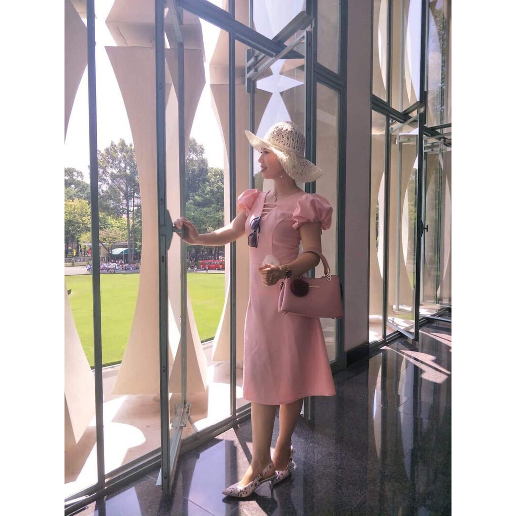 [ xả kho ] MiD Đầm suông dây đan ngực V966 Mie Design ảnh thật