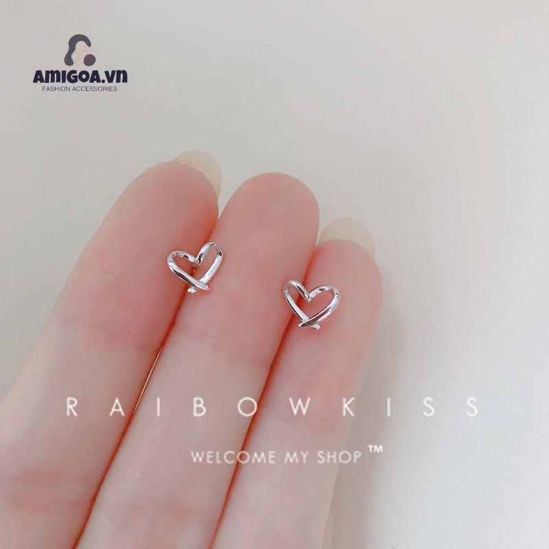 ✨✨1 đôi khuyên tai bạc S925 hình mặt trăng ngôi sao đơn giản không dị ứng cho học sinh