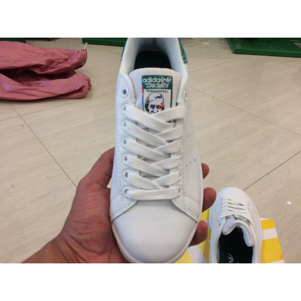 Giày thể thao stan smith gót hoa mầu xanh