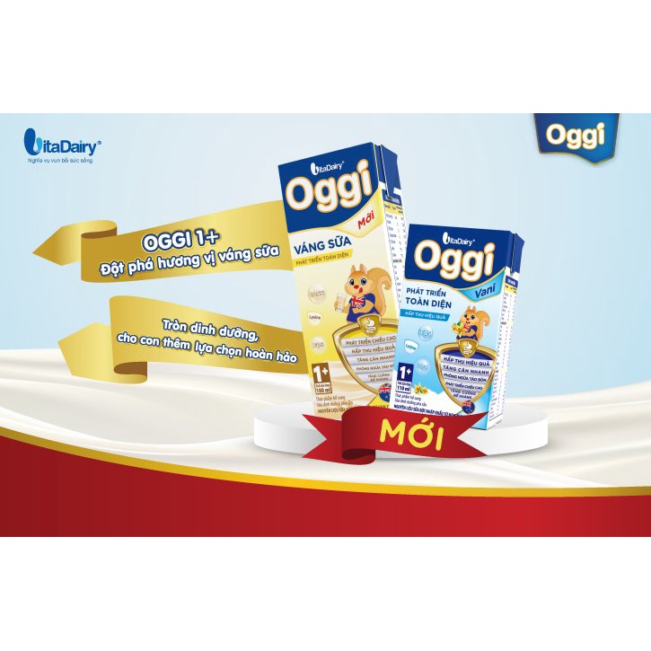 COMBO 3 LỐC 12 Hộp Sữa Bột Pha Sẵn Oggi Váng Sữa 110ml.