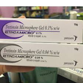 Tretinoin Microsphere Gel Retino A Micro 0.1% gel Ấn Độ