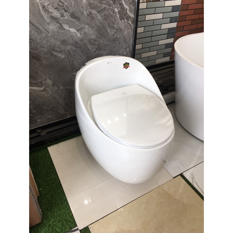 Bồn cầu trứng liền khối, bệt trứng nhỏ. Hàng chuẩn công ty