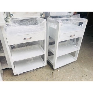 KỆ GỖ SPA MÀU TRẮNG 3 TẦNG