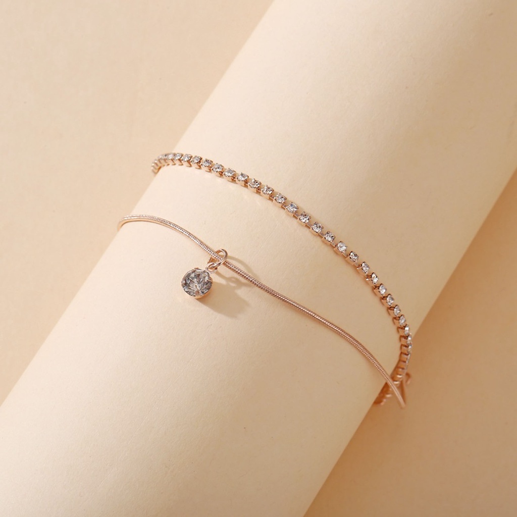 Lắc chân hợp kim đính đá xinh xắn