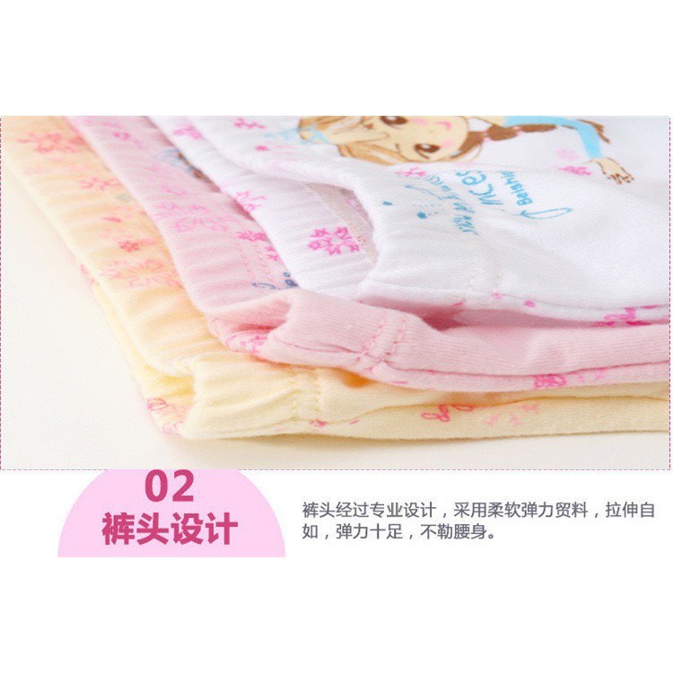 BH006) Sét 4 Chiếc Quần Chíp Bé Gái Cotton Phối Ren -Hàng Quảng Châu Cao Cấp